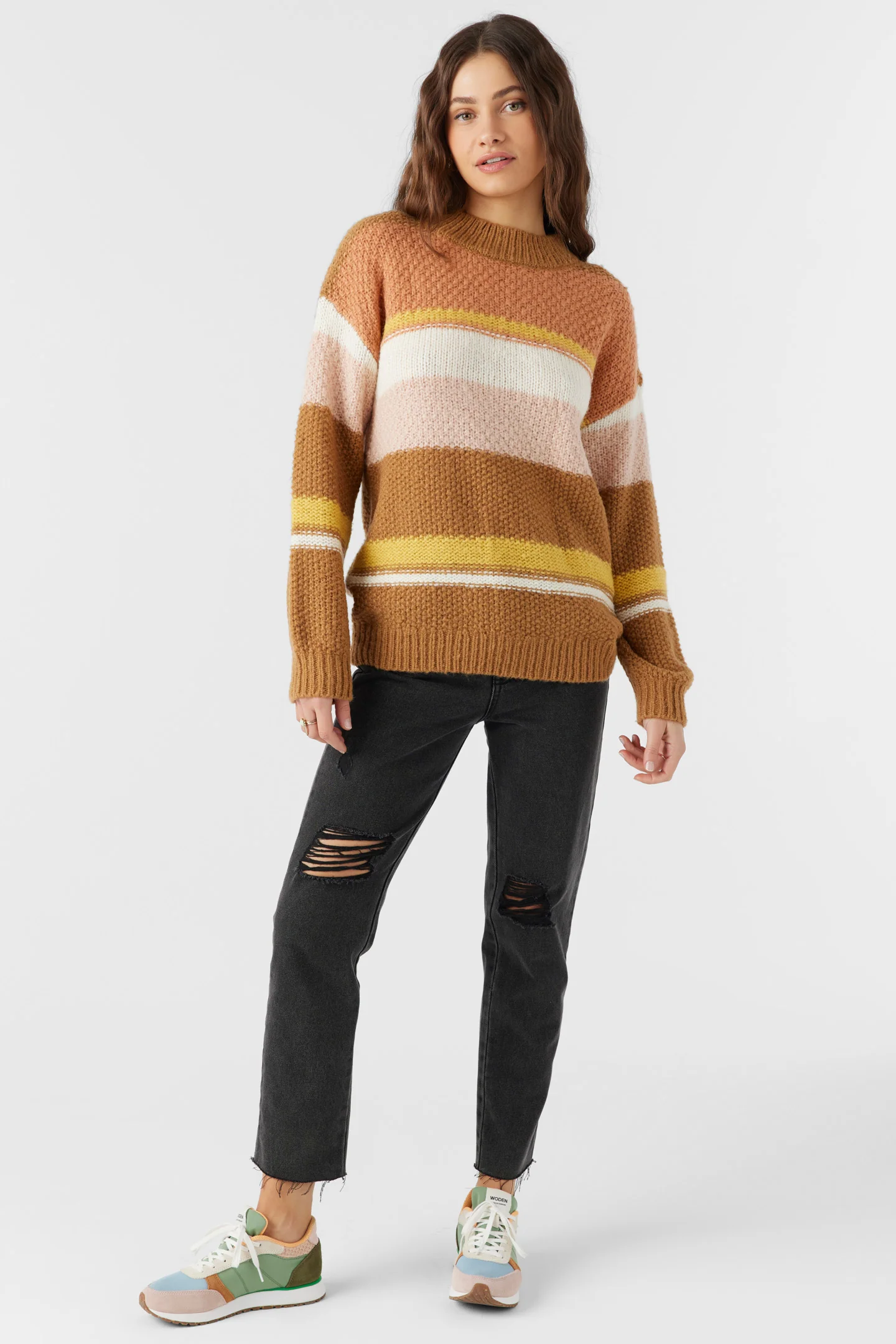 Billie Stripe Mockneck Oversized Sweater - Image 3