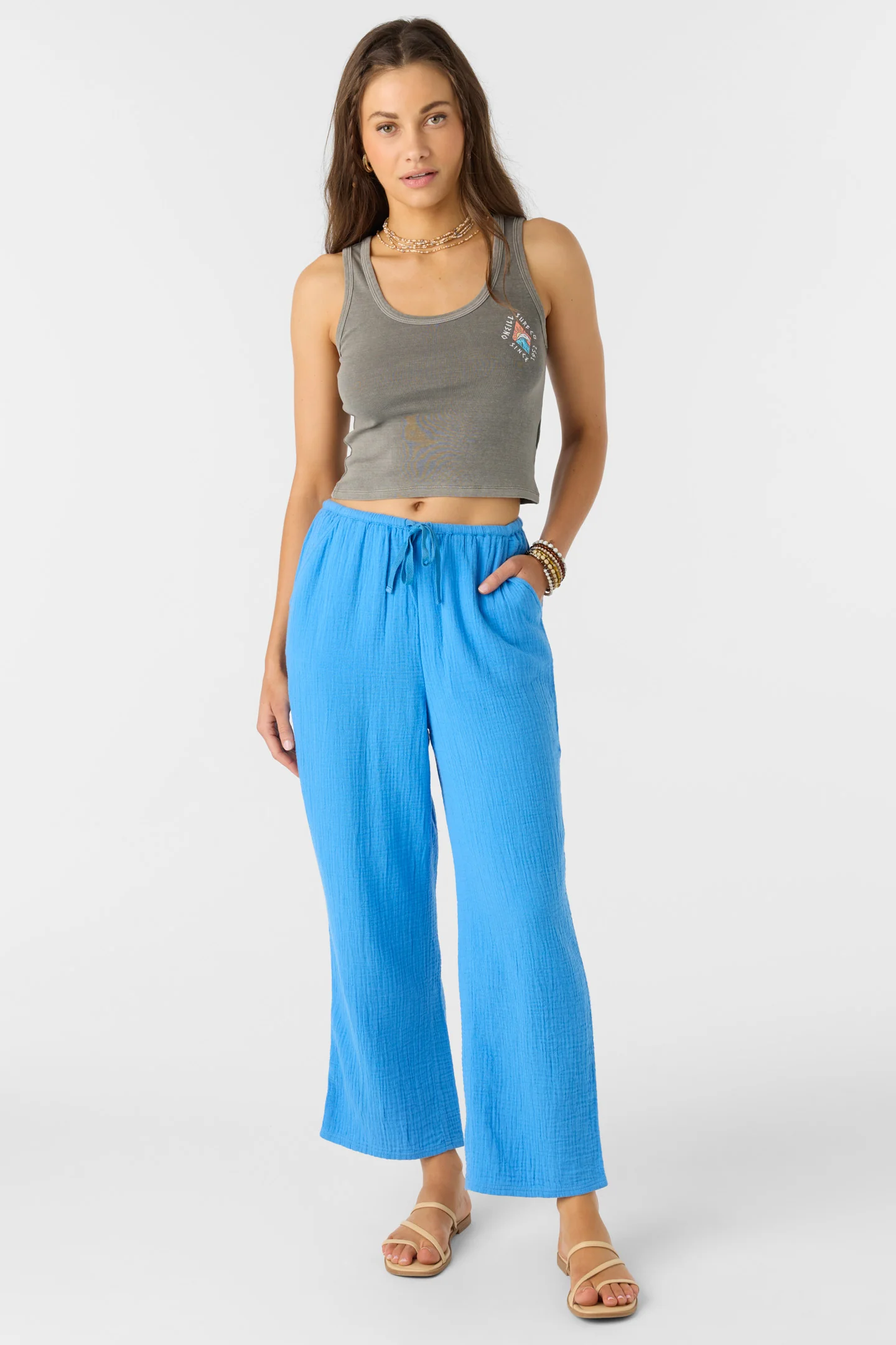 Brenda Crinkle Double Gauze Beach Pants - Image 3