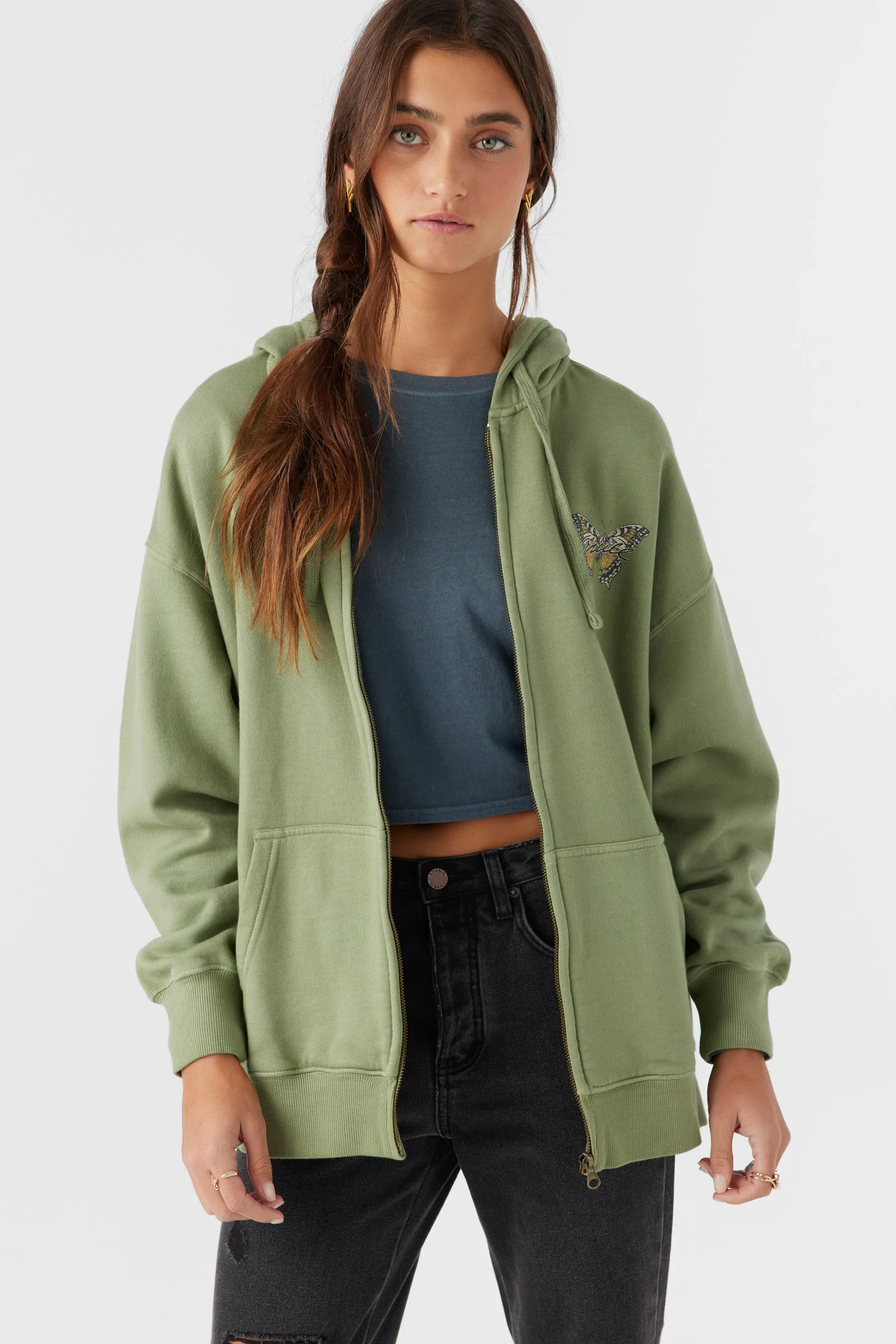 Byron Hooded Oversized Zip Fleece Jacket - Image 2