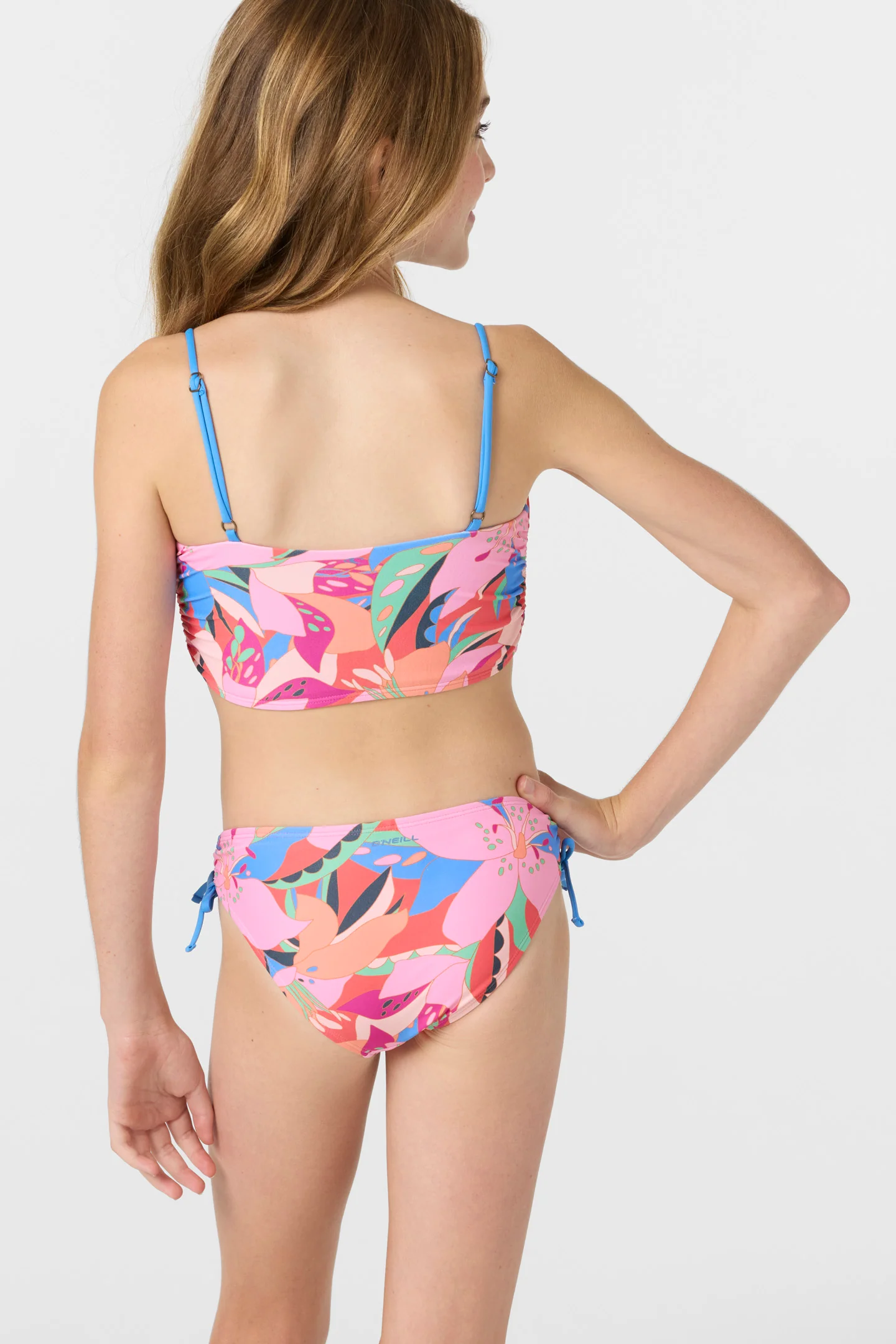 Girl's Cabana Floral Ruched Bralette Top Set - Image 2