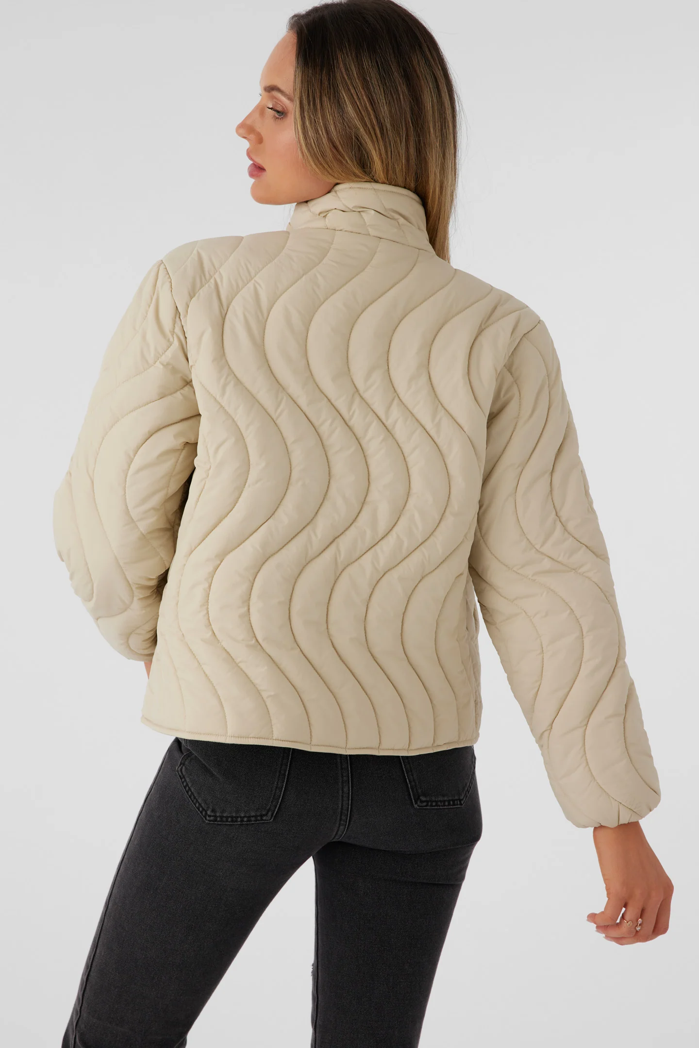 Eden Nylon Wave Quilted Zip Jacket - Image 4
