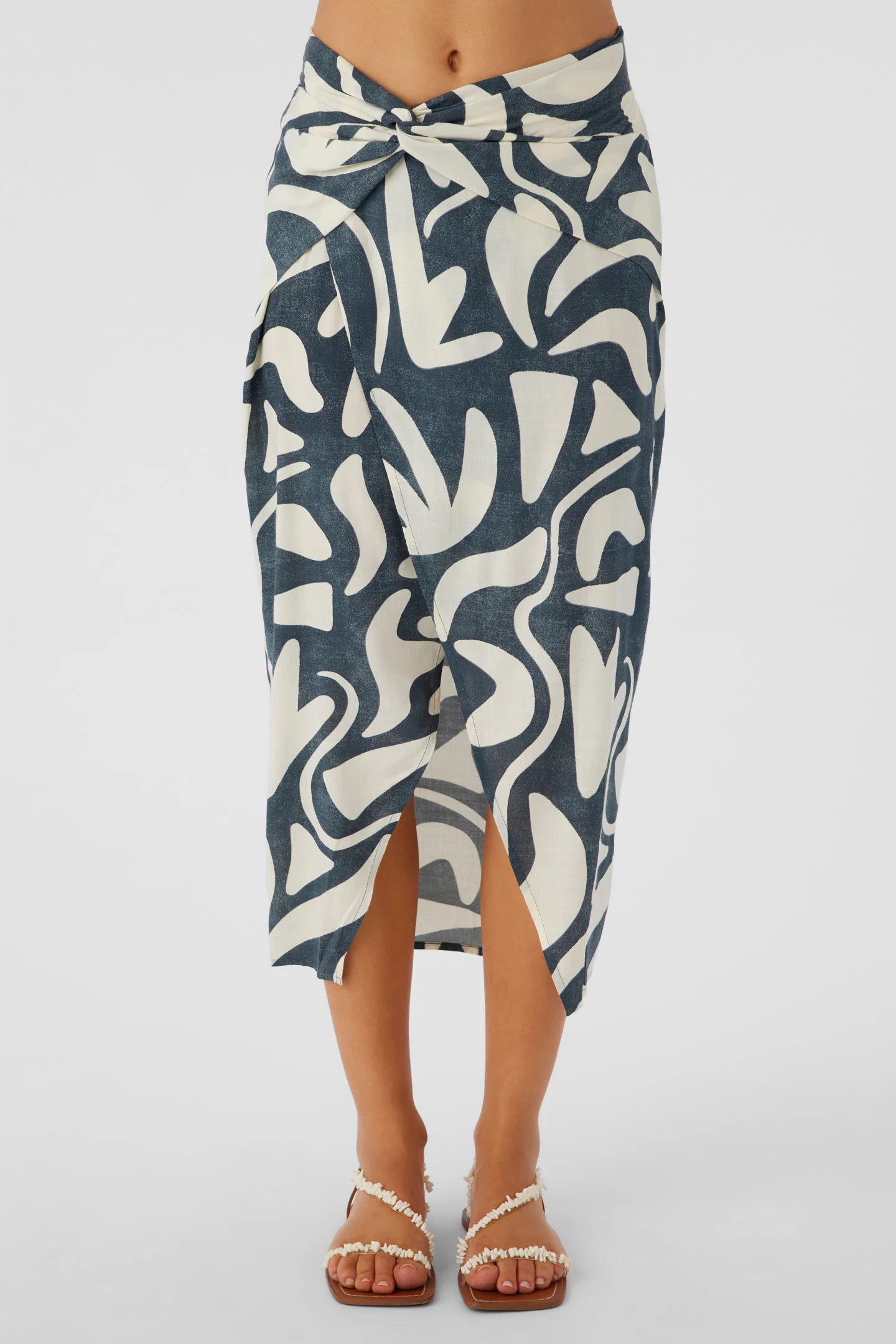 Gretchen Beach Hut Geo Knot Wrap Midi Skirt - Image 4