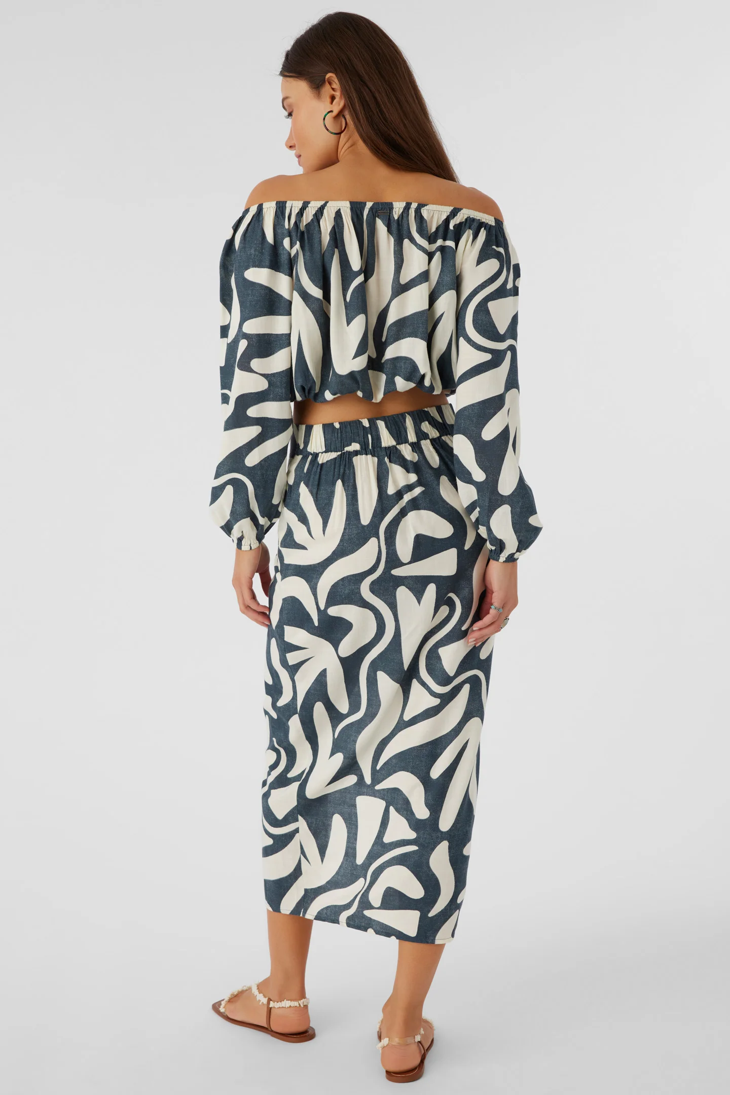 Gretchen Beach Hut Geo Knot Wrap Midi Skirt - Image 7