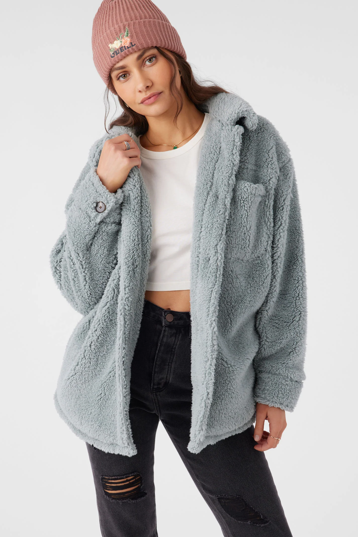 Heath High Pile Oversized Fleece Jacket - Image 5