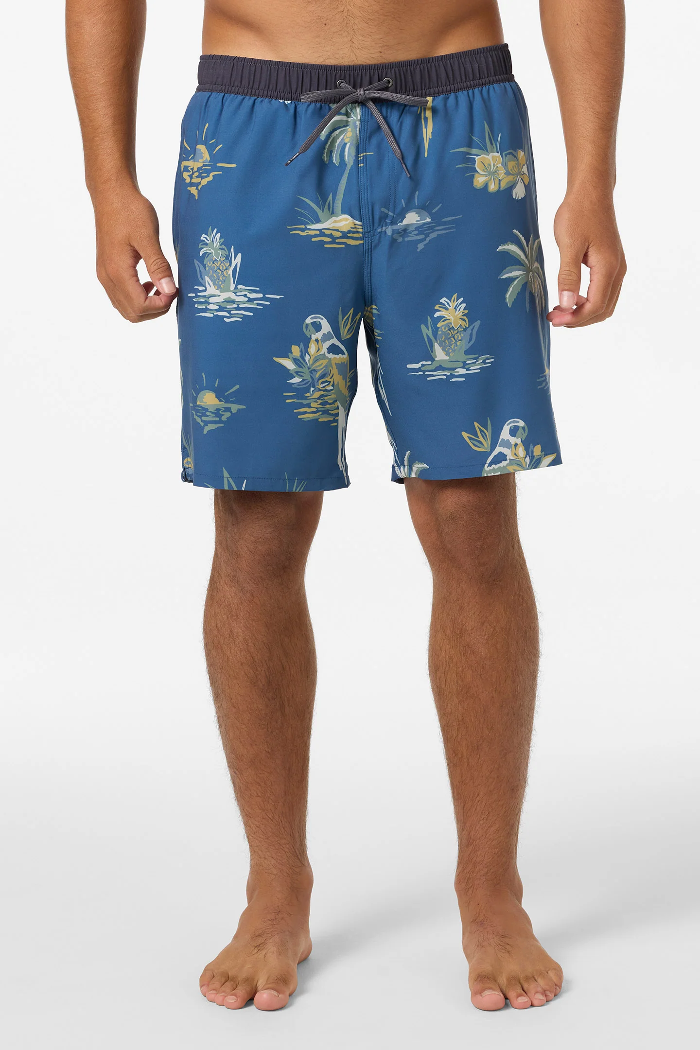 Hermosa Light Lined Elastic Waist 17" Swim Trunks - Image 2