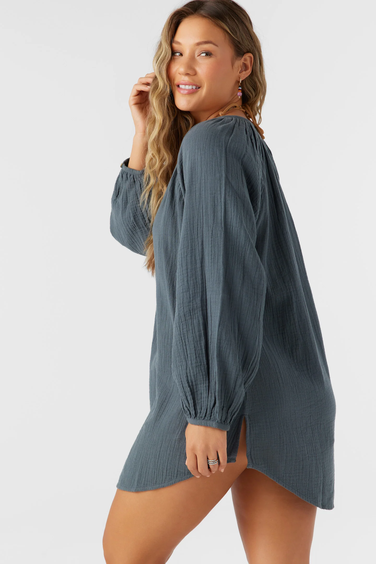 Krysten Crinkle Double Gauze Tunic Swim Cover-Up - Image 2