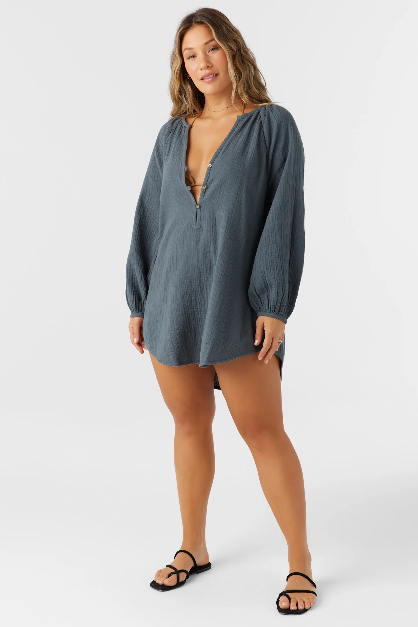 Krysten Crinkle Double Gauze Tunic Swim Cover-Up - Image 3