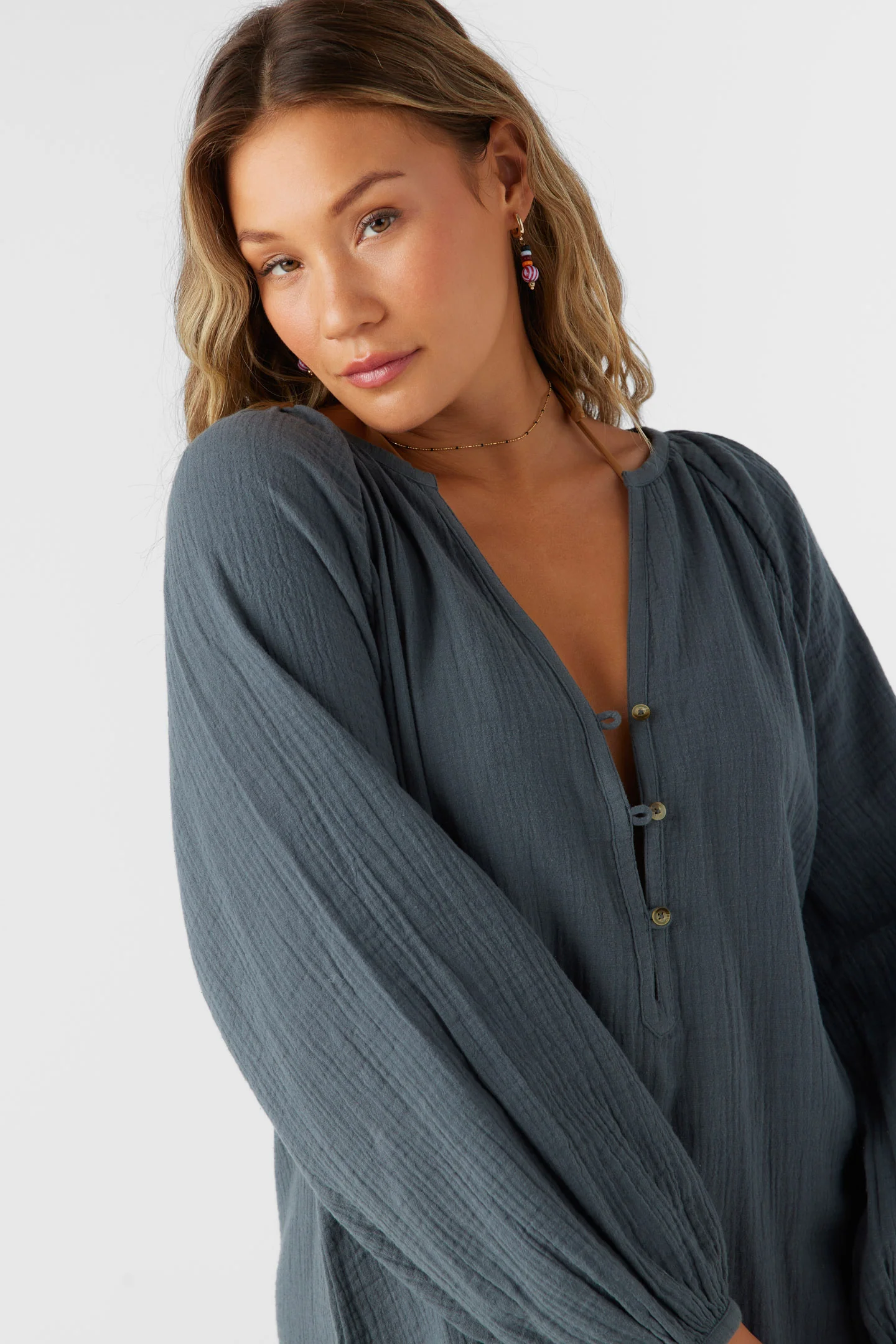 Krysten Crinkle Double Gauze Tunic Swim Cover-Up - Image 4