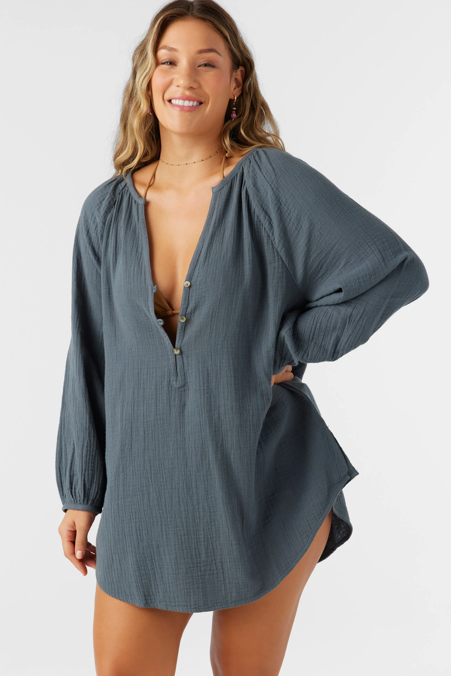 Krysten Crinkle Double Gauze Tunic Swim Cover-Up - Image 8