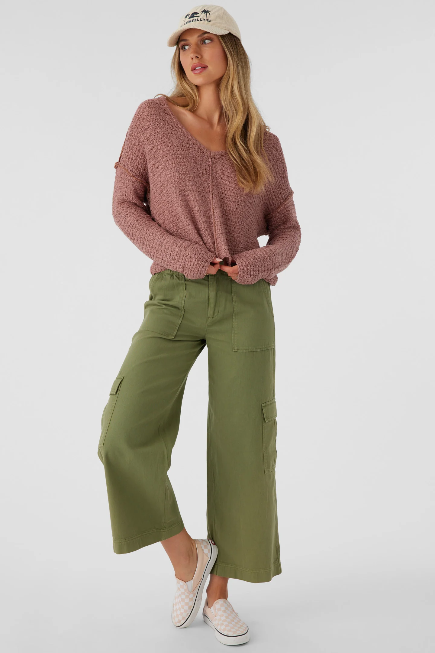 Marina Cotton Slub V-Neck Sweater - Image 3