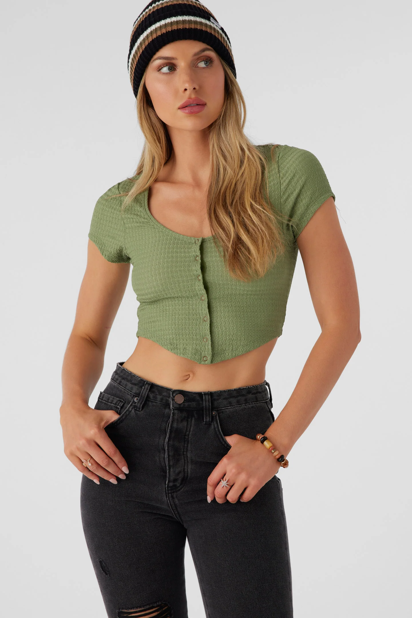 Marlena Textured Knit Crop Top - Image 4