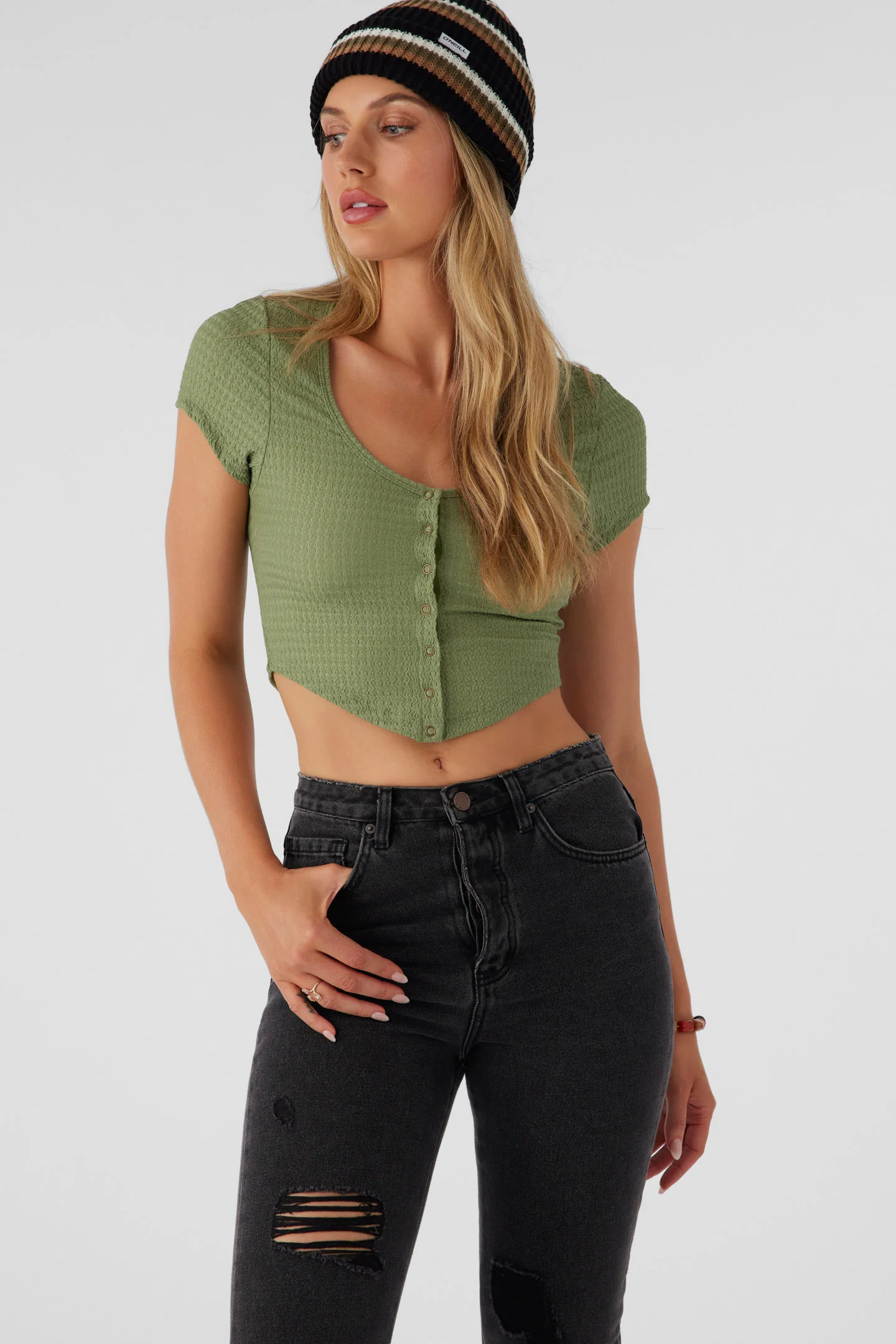 Marlena Textured Knit Crop Top - Image 6