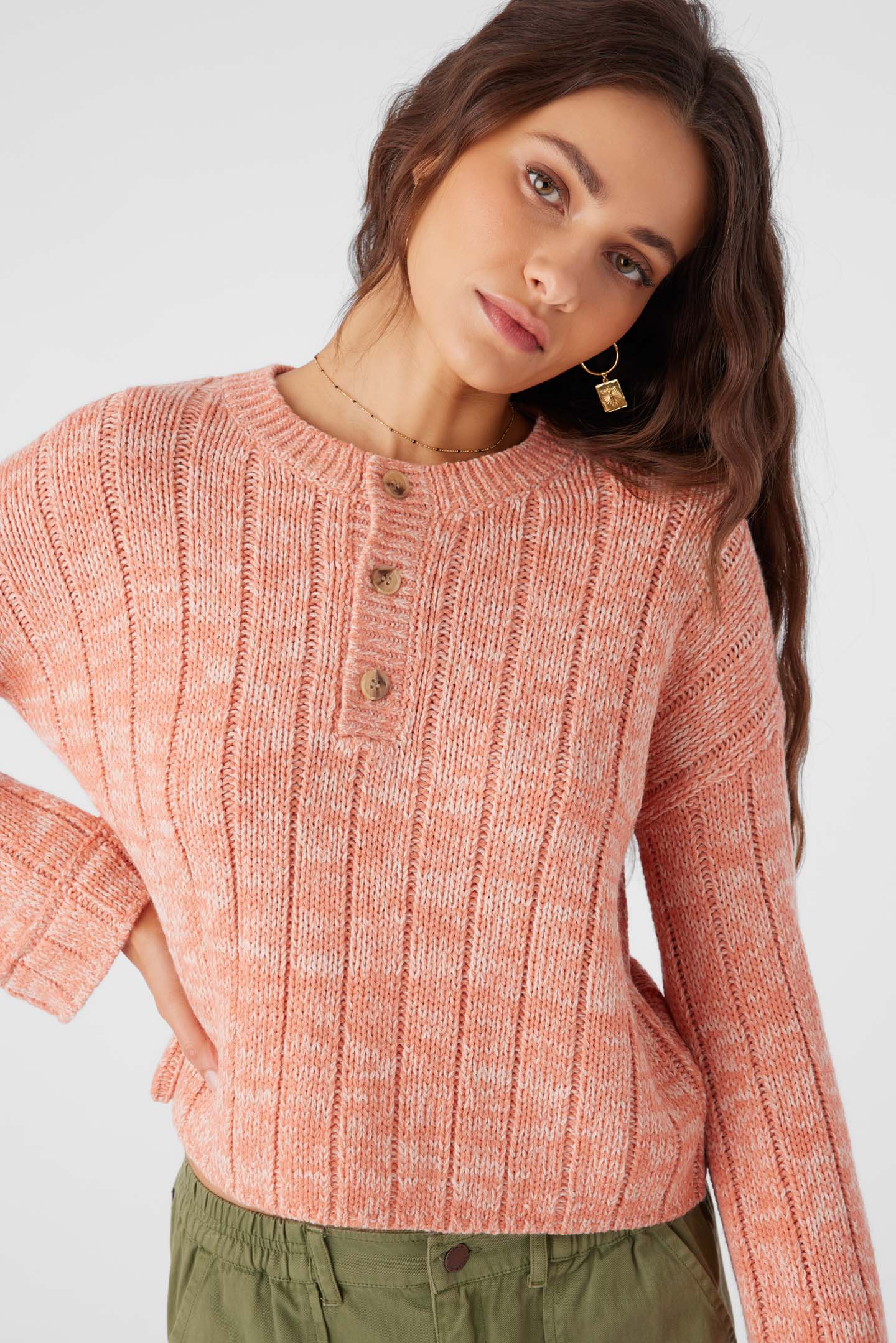 Oceanfront Henley Long Sleeve Sweater - Image 5