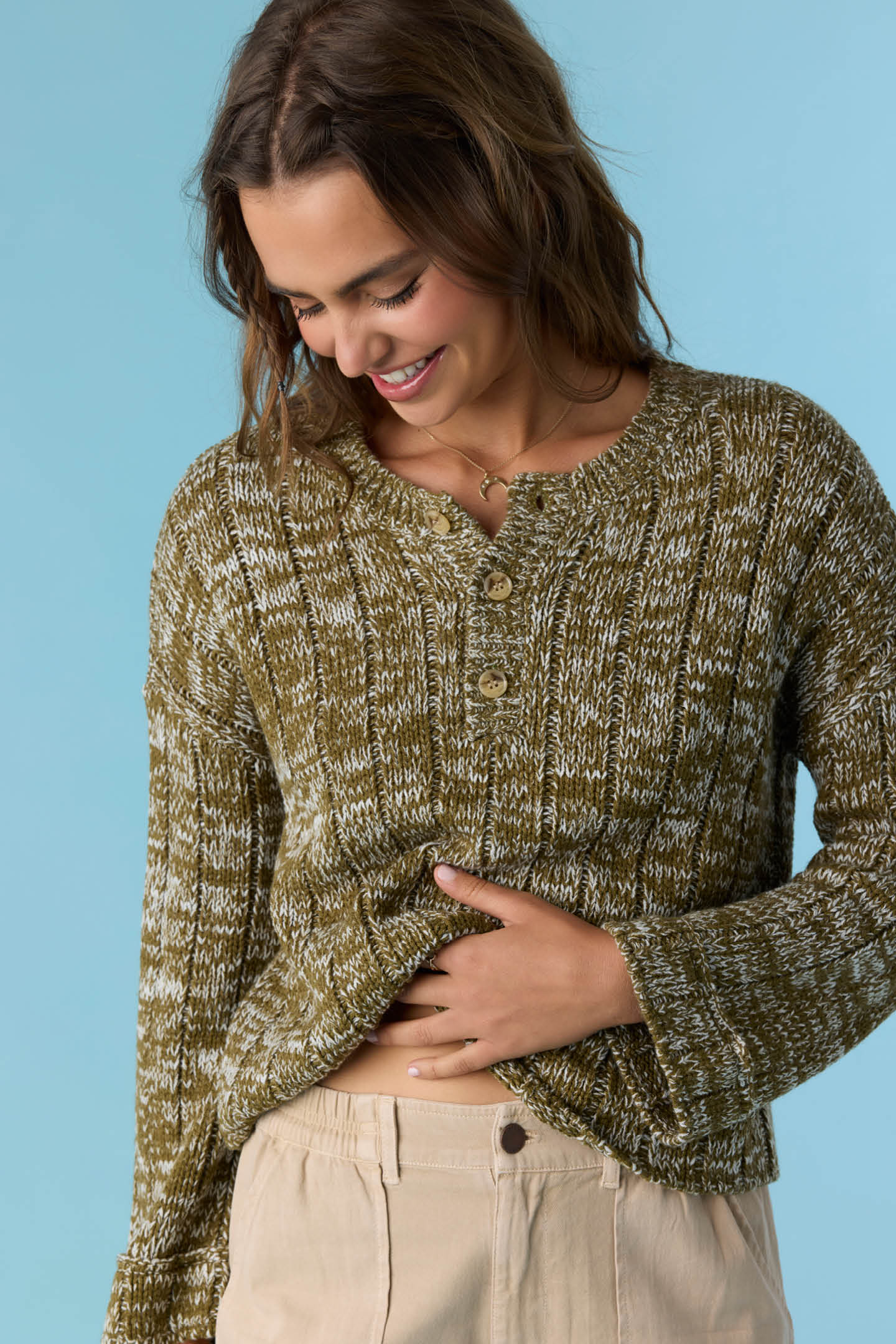 Oceanfront Henley Long Sleeve Sweater - Image 8