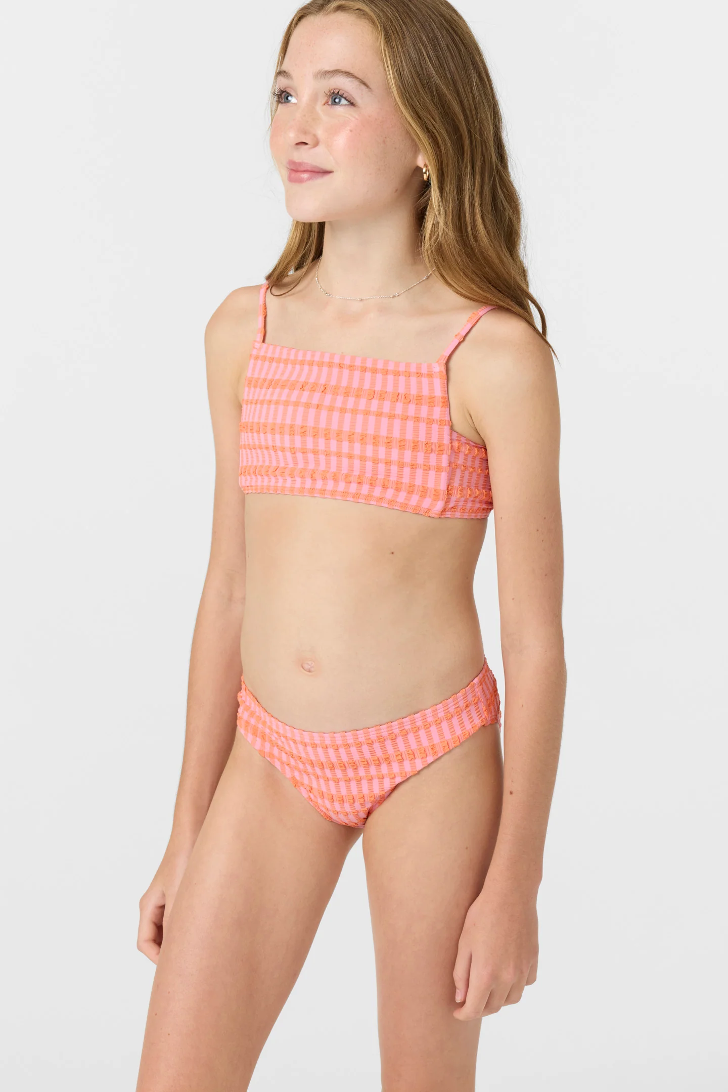 Girl's Paradise Plaid Square Neck Bralette Top Set - Image 4