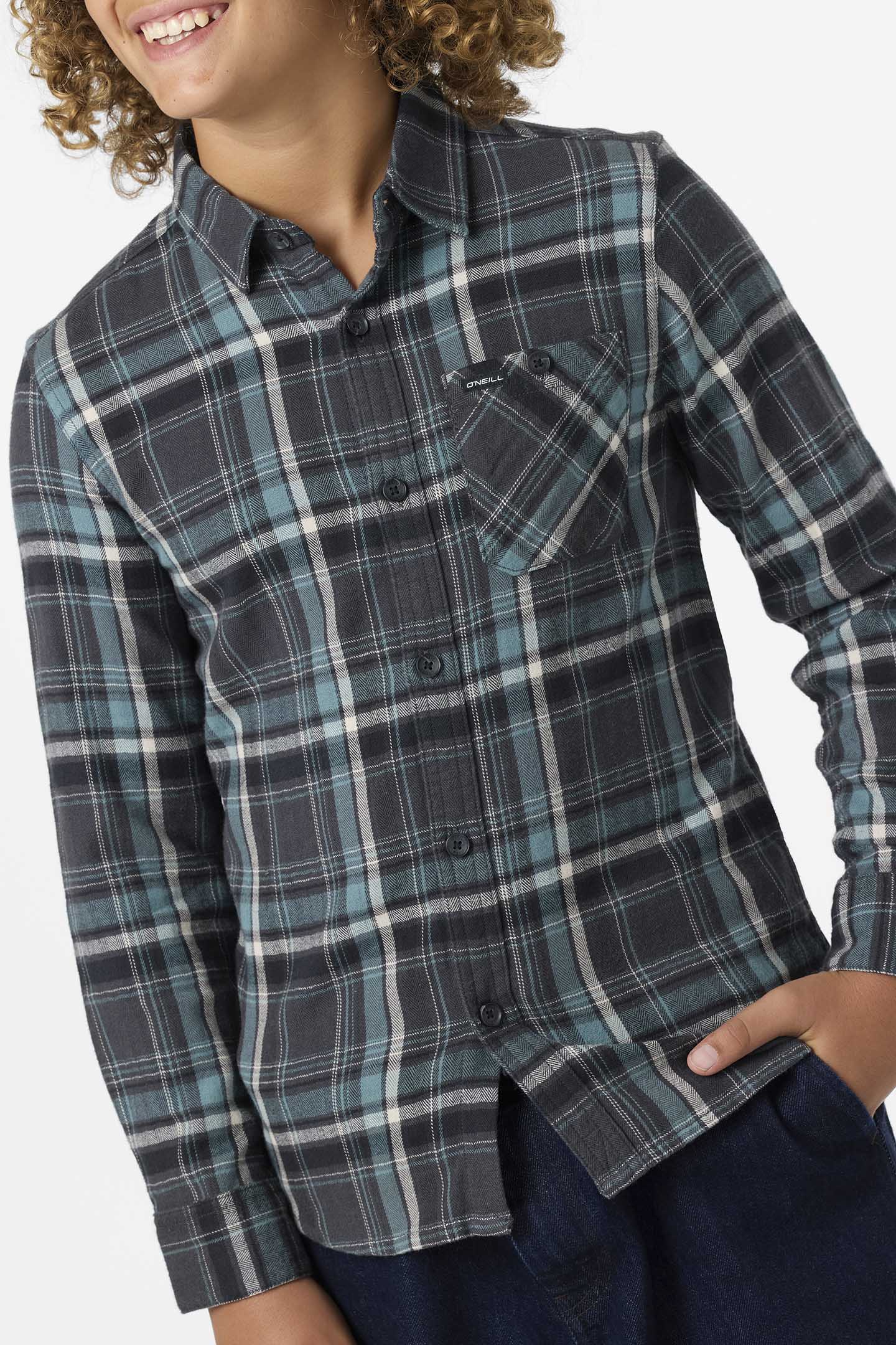 Boy's Redmond Plaid Flannel Long Sleeve Shirt - Image 5