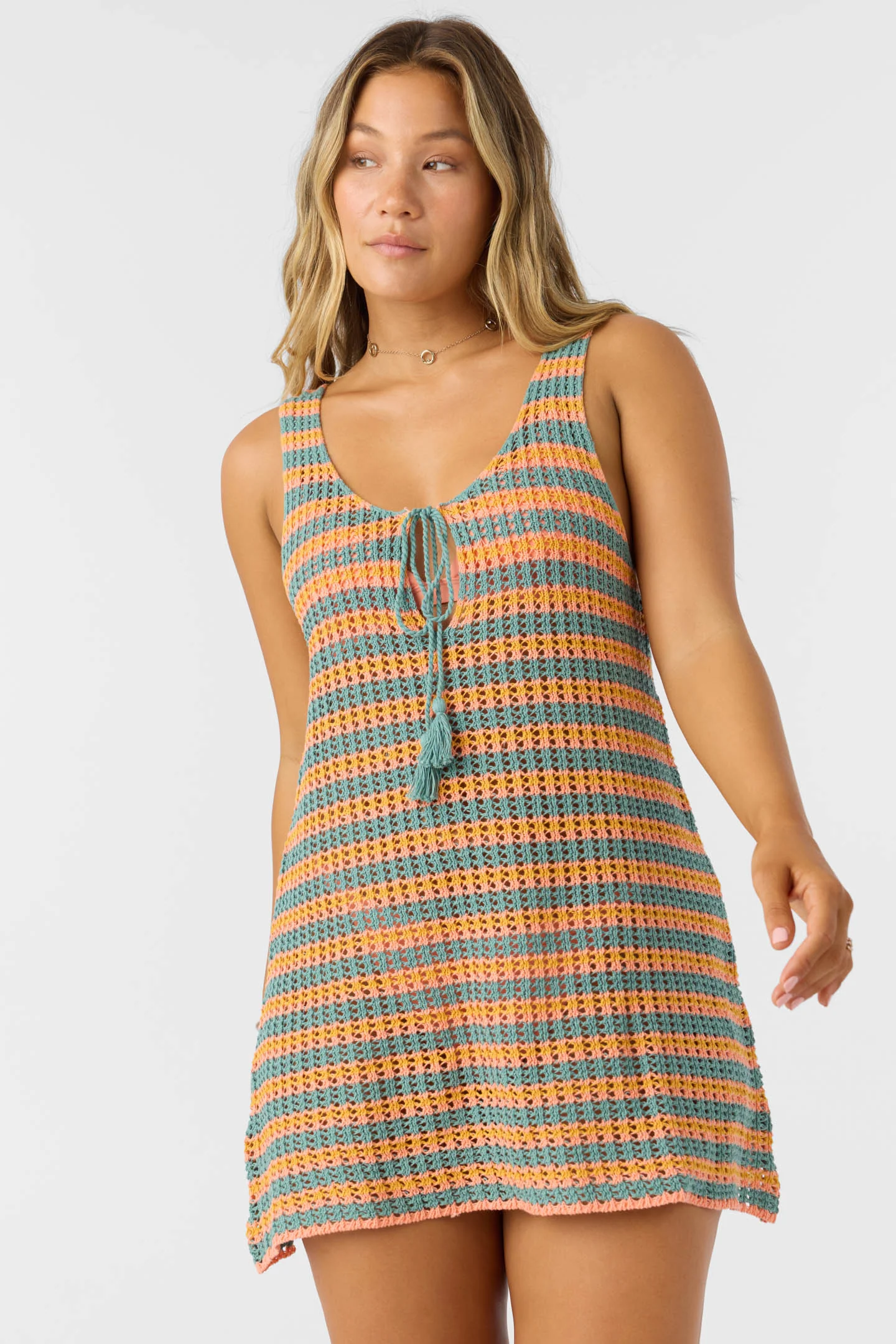 Ryan Stripe Mini Cover-Up Dress