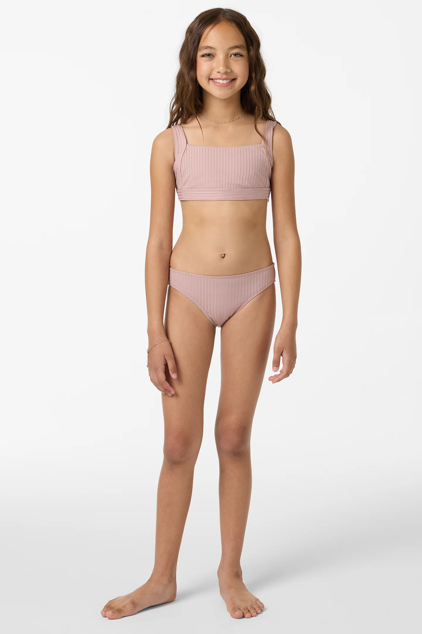Girl's Shorebreak Rib Square Neck Swim Set - Image 3