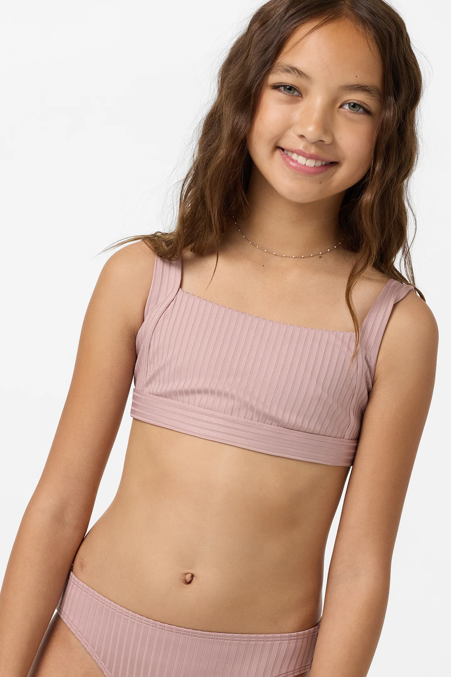 Girl's Shorebreak Rib Square Neck Swim Set - Image 4