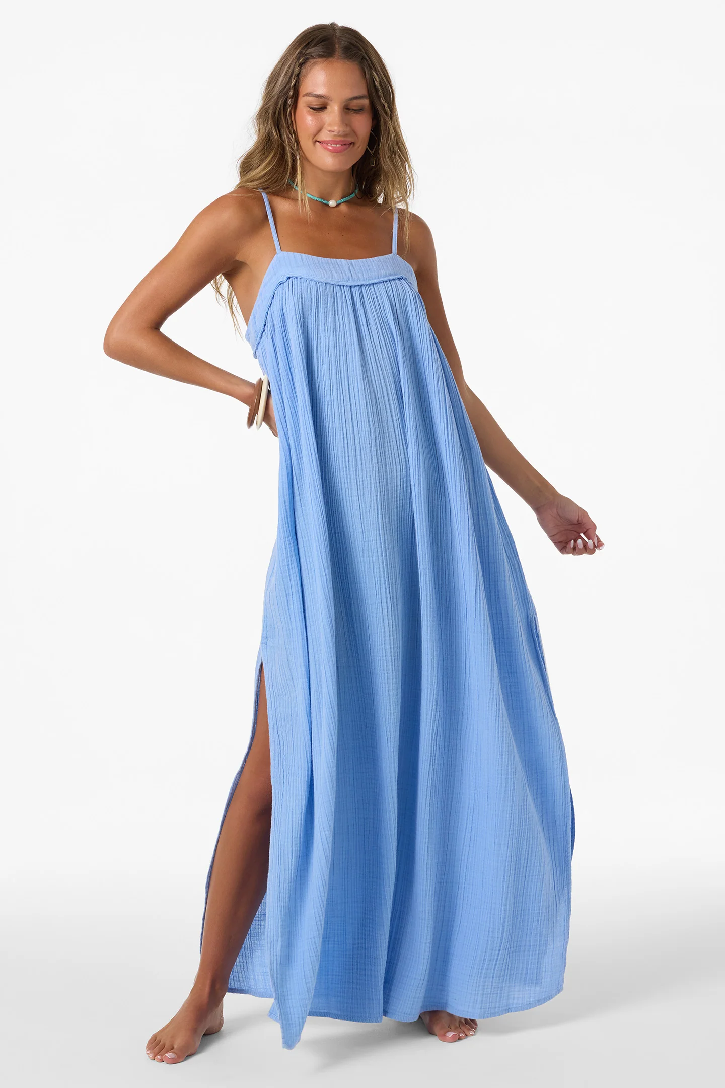 Saltwater Solids Sai Maxi Cover-Up Dress - Image 2