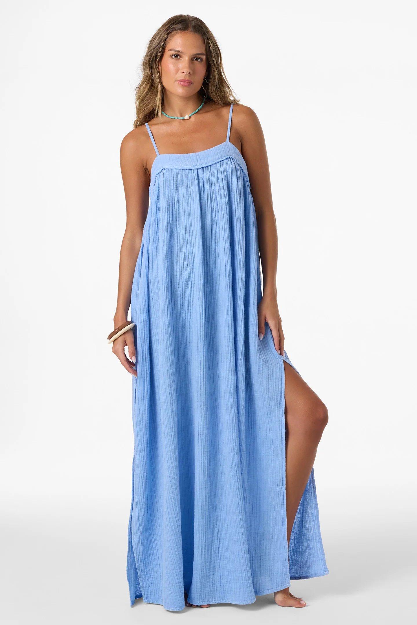 Saltwater Solids Sai Maxi Cover-Up Dress - Image 4