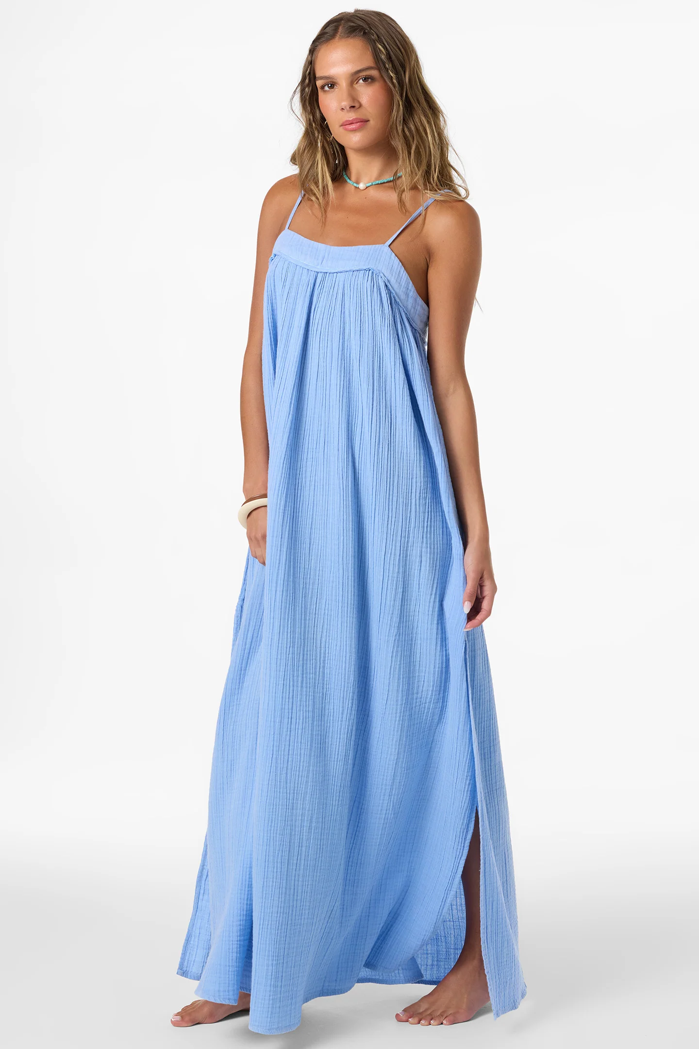 Saltwater Solids Sai Maxi Cover-Up Dress - Image 7