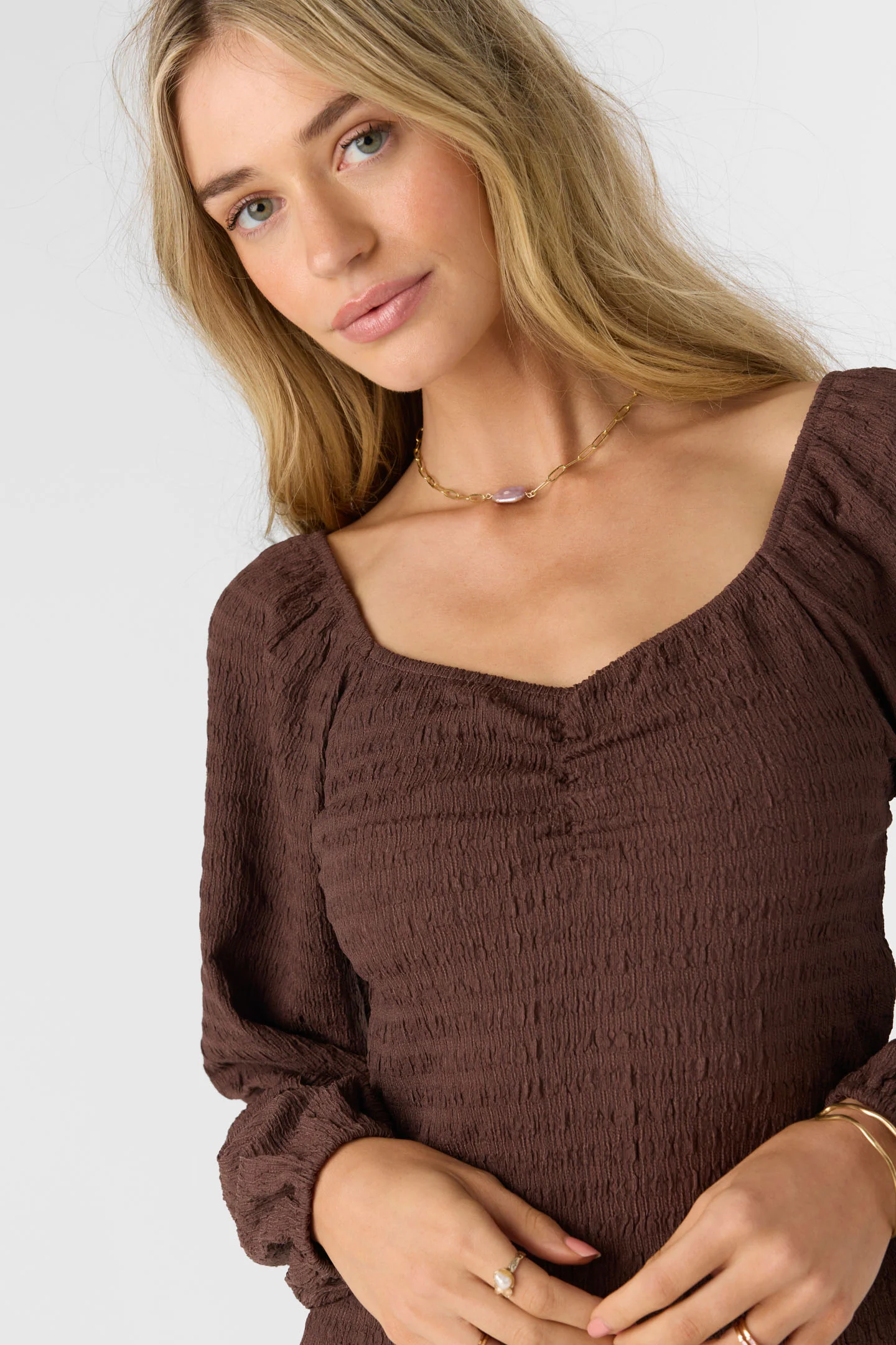 Tegan Smocked Knit Long Sleeve Mini Dress - Image 4