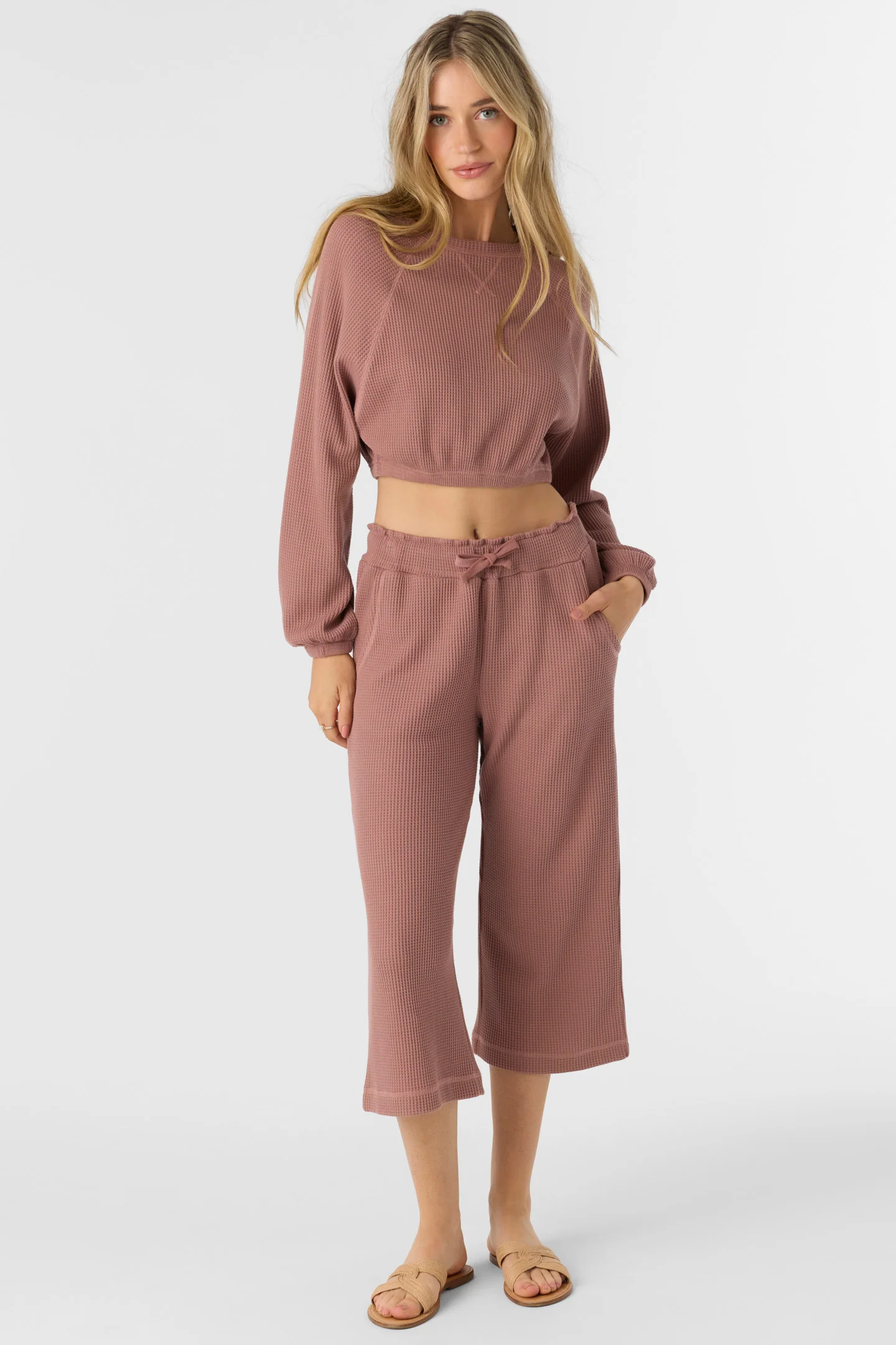 Tour Waffle Knit Cropped Lounge Pants - Image 3